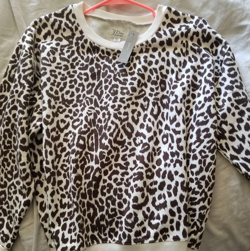 BRAND NEW J CREW LEOPARD SWEATSHIRT